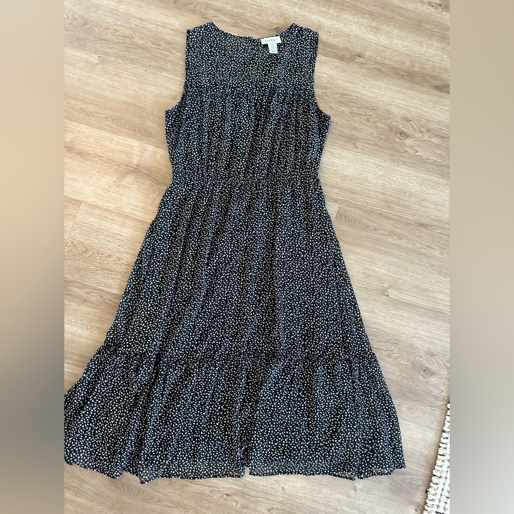 Nicole Miller black flowy midi dress 10